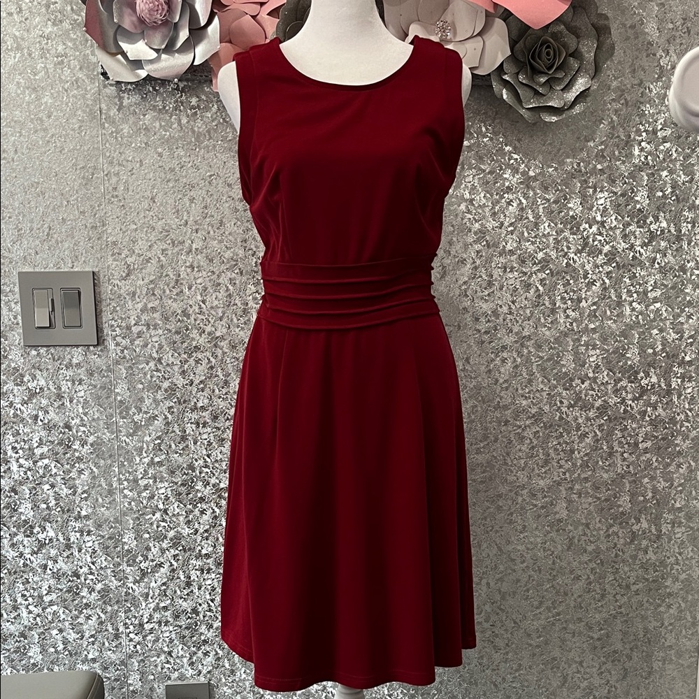 41 Hawthorn Rich Red Burgundy Midi Dress Size Medium